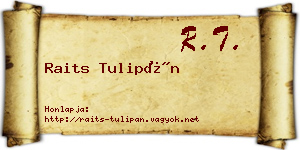 Raits Tulipán névjegykártya
